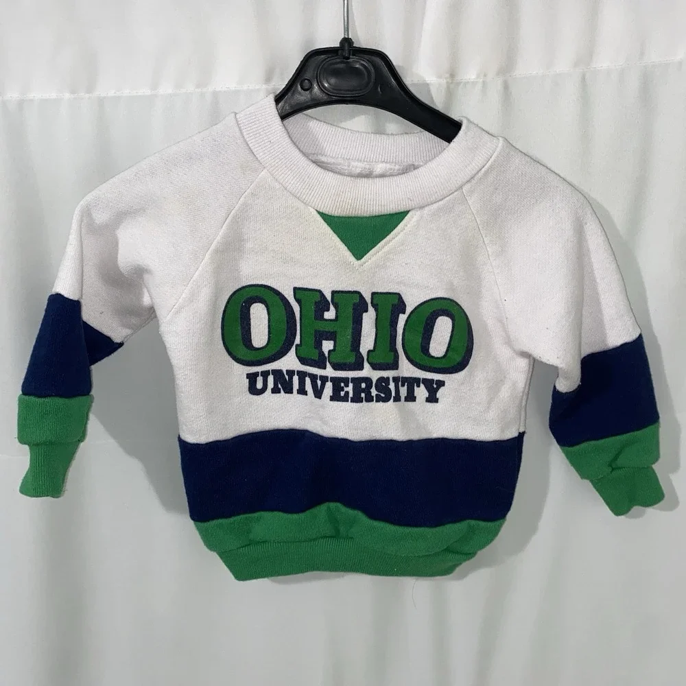 Vintage 80s Ohio University Bobcats Crewneck Sweatshirt Baby/Toddler Made USA